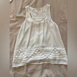 Cream Flowy Tank